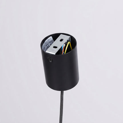 Suspension Bergen Cône 25 cm en Acier Noire, détail de la fixation