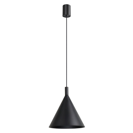 Suspension Bergen Cône 25 cm en Acier Noire, packshot sur fond blanc