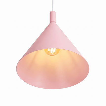 Suspension Bergen cône 25 cm rose poudré, vue de détail du cône