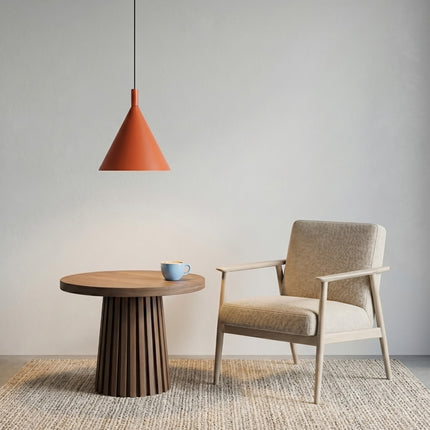 Suspension Bergen Cône 25 cm en Acier Rouge Ocre, vue complémentaire