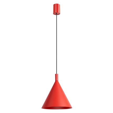 Suspension Bergen cône 25 cm rouge vif, packshot sur fond blanc