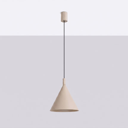 Suspension Bergen cône 25 cm taupe, vue en situation sur fond clair