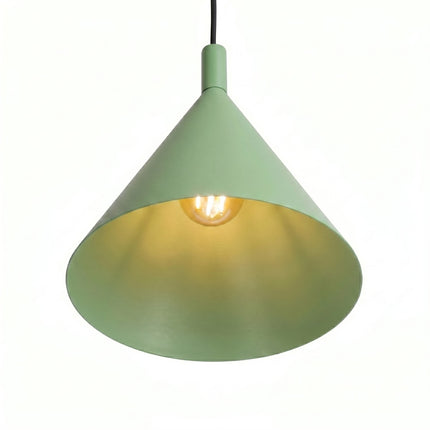 Suspension Bergen cône 25 cm vert sauge, vue de détail du cône