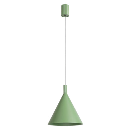 Suspension Bergen cône 25 cm vert sauge, packshot sur fond blanc
