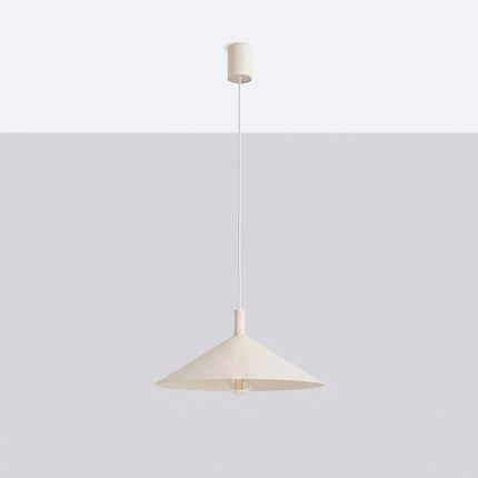 Suspension Bergen Cône Large 40 cm en Acier Beige, vue en situation