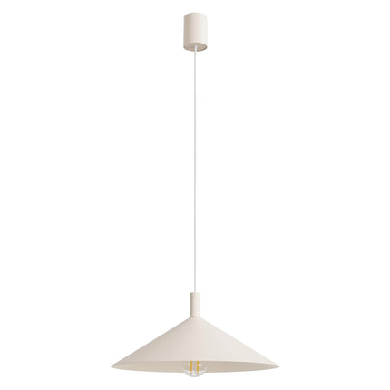 Suspension Bergen Cône Large 40 cm en Acier Beige, packshot sur fond blanc