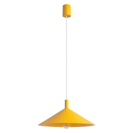 Suspension Bergen cône large 40 cm jaune ambré, packshot sur fond blanc