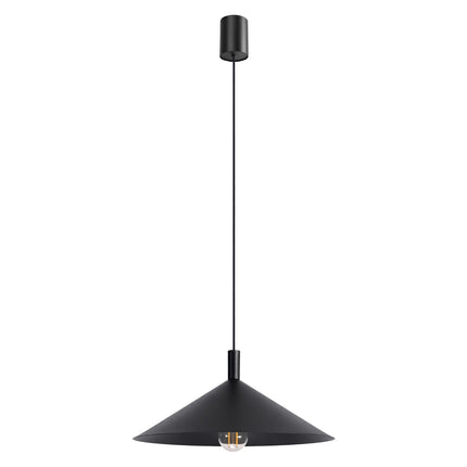 Suspension Bergen Cône Large 40 cm en Acier Noire, packshot sur fond blanc