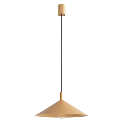 Suspension Bergen cône large 40 cm or, packshot sur fond blanc