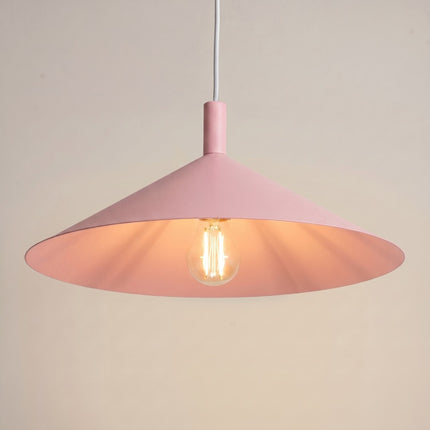 Suspension Bergen cône large 40 cm rose poudré, vue de détail du cône