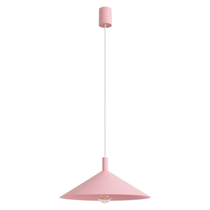 Suspension Bergen cône large 40 cm rose poudré, packshot sur fond blanc