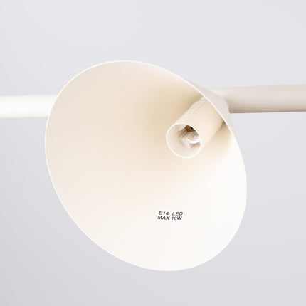 Suspension Bergen Poutre 4 Cônes 122 cm en Acier Beige, détail de la finition