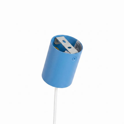 Suspension Bergen poutre 4 cônes 122 cm bleu ciel, détail de la rotule