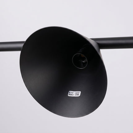 Suspension Bergen Poutre 4 Cônes 122 cm en Acier Noire, détail de la finition