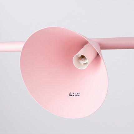 Suspension Bergen poutre 4 cônes 122 cm rose poudré, détail de la platine