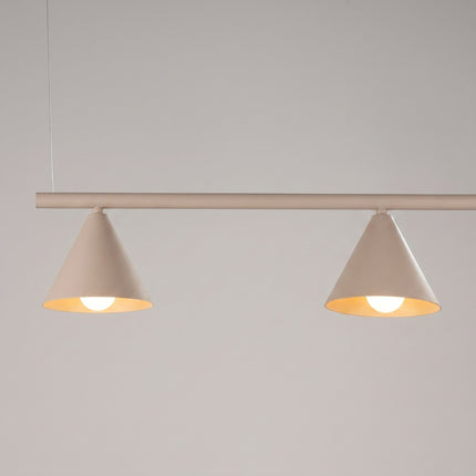 Suspension Bergen poutre 4 cônes 122 cm taupe, vue de détail du cône