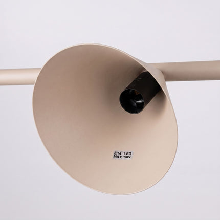 Suspension Bergen poutre 4 cônes 122 cm taupe, détail de la platine