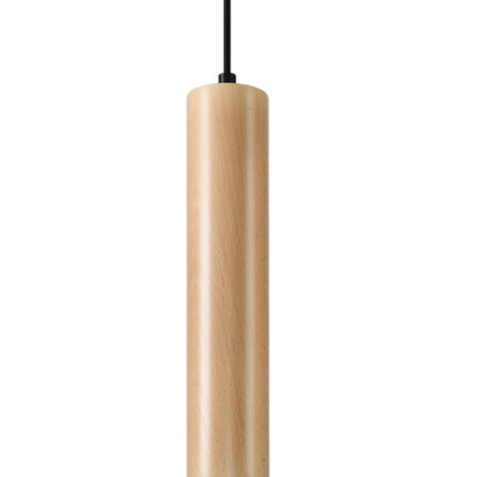 Détail du bois naturel de la suspension Bois Circulaire, gros plan sur la texture