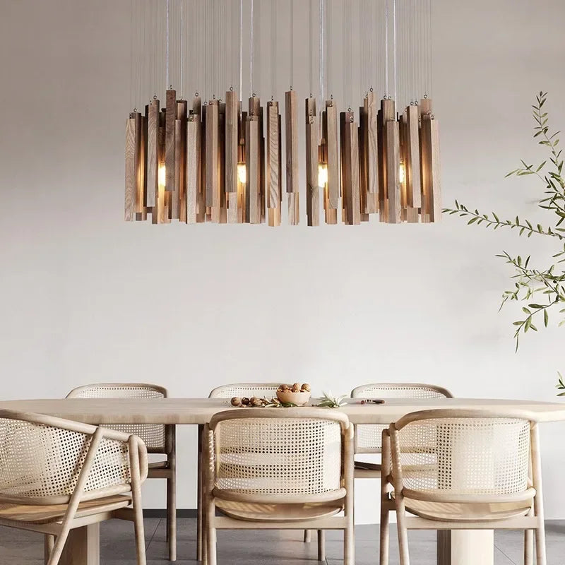 Dimensions Japanese Solid Wood Pendant Light