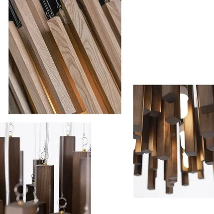 Suspension en bois massif diffusant une lumière douce et homogène