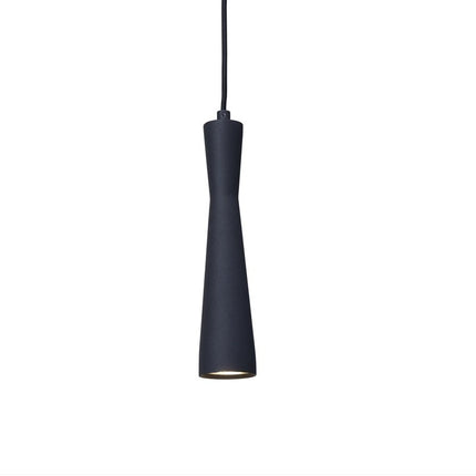 Suspension Bordeaux cylindrique noire en fer avec culot GU10