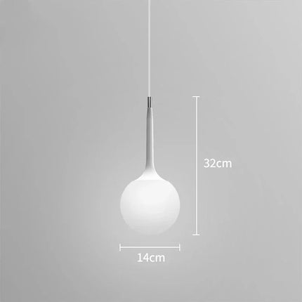 Suspension boule verre LED italienne diamètre 14 cm