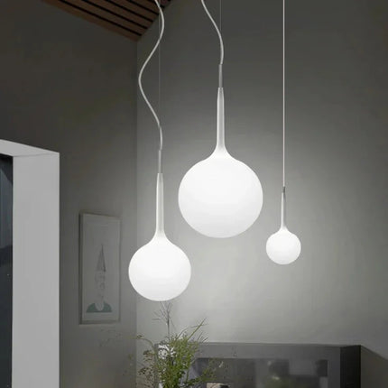 Suspension boule verre LED italienne et son kit d'installation