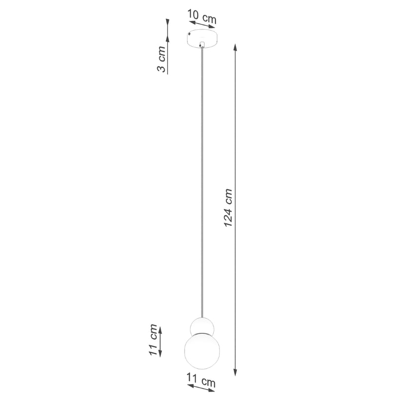 Dimensions Lámpara colgante de madera con forma de bombilla, 1 luz blanca/madera natural