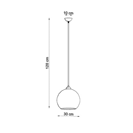 Suspension Bulle en verre blanc allumée diffusant une lumière homogène