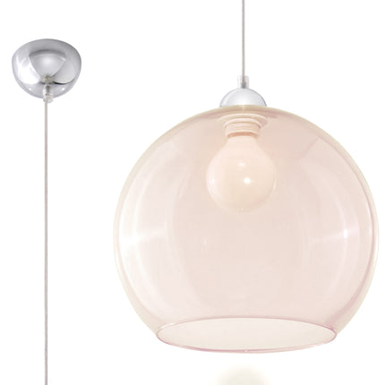 Suspension Bulle en verre champagne présentée seule sur fond neutre