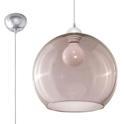 Suspension Bulle en verre graphite présentée seule sur fond neutre