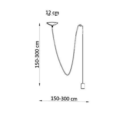Suspension Câble Minimaliste noire à ampoule E27 apparente détail de la finition