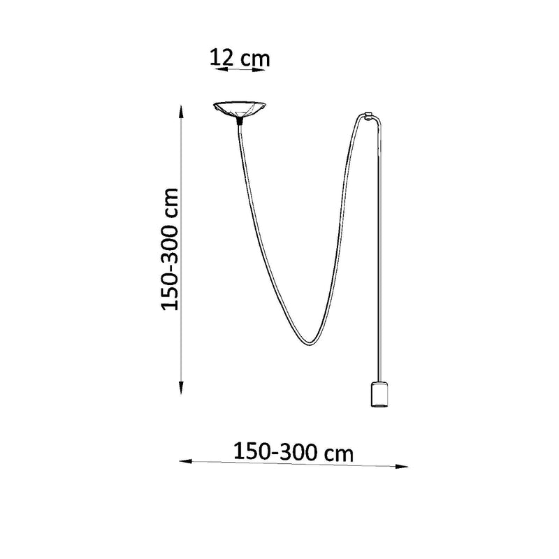 Dimensions Suspension Câble Minimaliste 1 Noire
