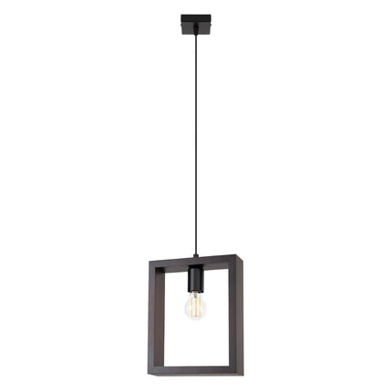 Packshot de la suspension Cadre Pure en bois wengé noir sur fond blanc