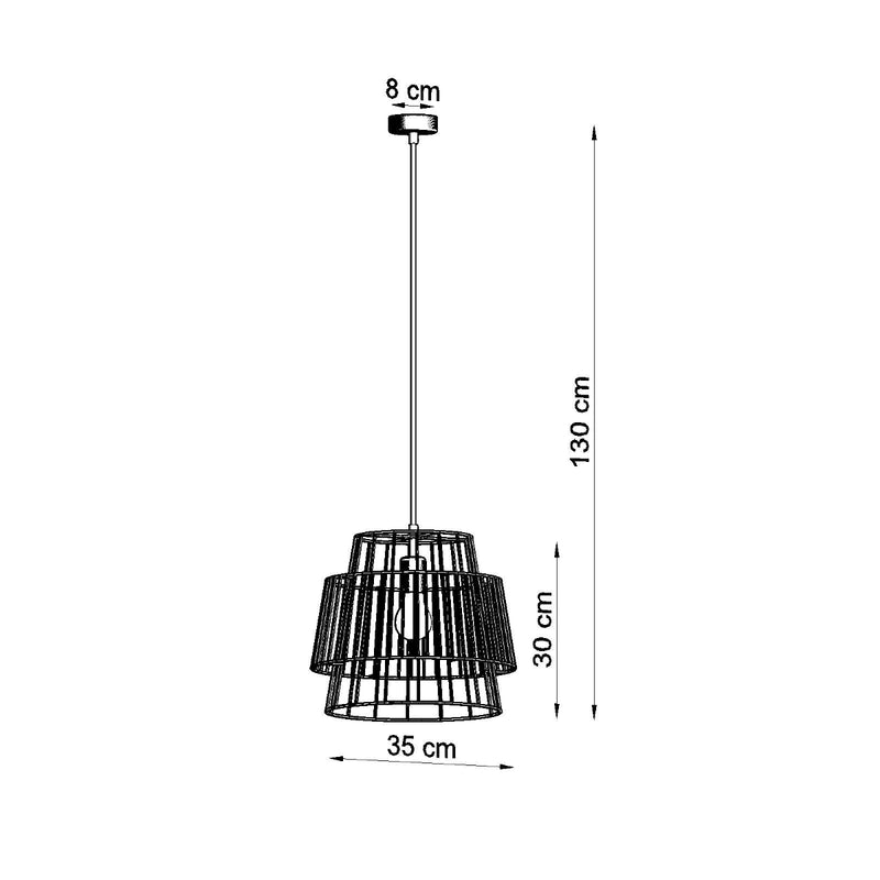 Dimensions Moderne schwarze Käfig-Pendelleuchte