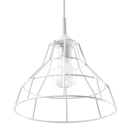 Suspension Cage Scandinave Blanche sur fond neutre