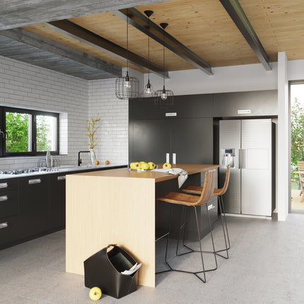 Suspension Cage Scandinave Noire en vue d'angle