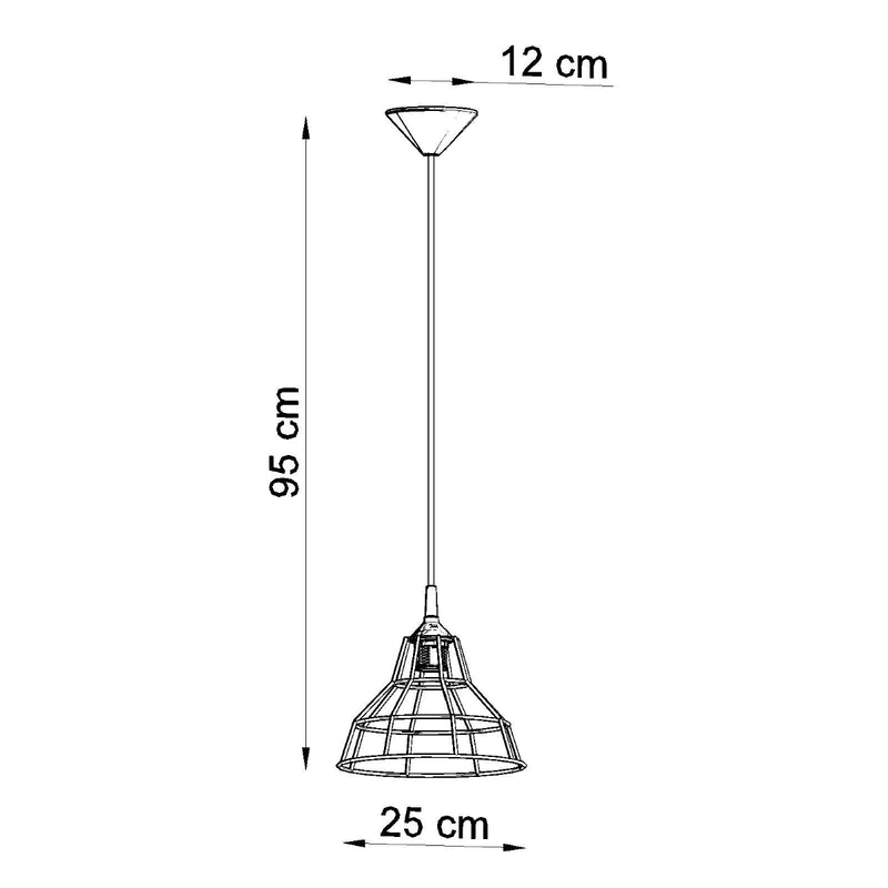 Dimensions Lámpara colgante escandinava de jaula negra