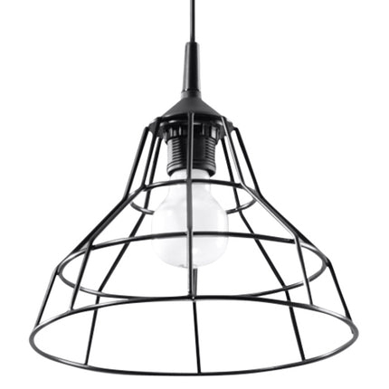 Suspension Cage Scandinave Noire sur fond neutre