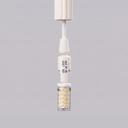 Suspension Cannelée 1 Lumière acier beige clair, détail du socle de fixation