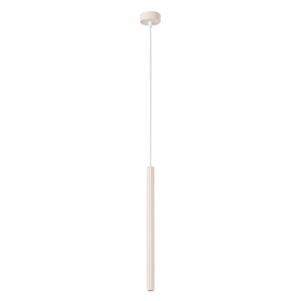 Suspension Cannelée 1 Lumière acier beige clair, packshot sur fond blanc
