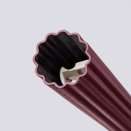 Suspension Cannelée 1 Lumière acier bordeaux, packshot de trois quarts