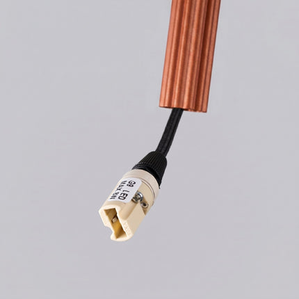 Suspension Cannelée 1 Lumière acier ocre rouge, détail du socle de fixation