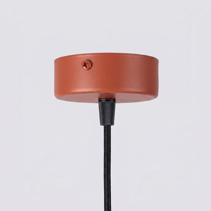 Suspension Cannelée 1 Lumière acier ocre rouge, mécanisme et platine de montage
