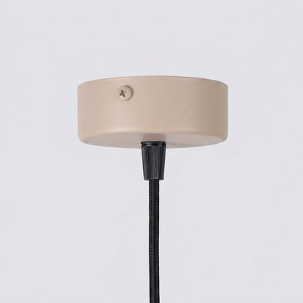 Suspension Cannelée 1 Lumière acier taupe, mécanisme et platine de montage