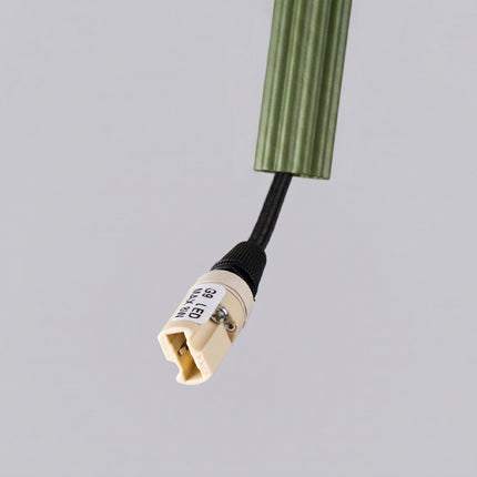 Suspension Cannelée 1 Lumière acier vert olive, détail du socle de fixation