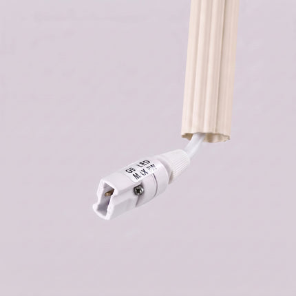 Suspension Cannelée 2 Lumières acier beige clair, détail du socle de fixation