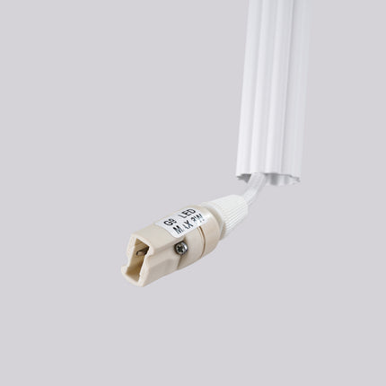 Suspension Cannelée 2 Lumières Acier Blanche, détail de la fixation