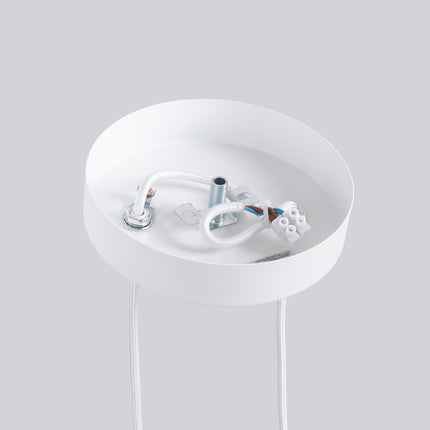 Suspension Cannelée 2 Lumières Acier Blanche, mécanisme de montage