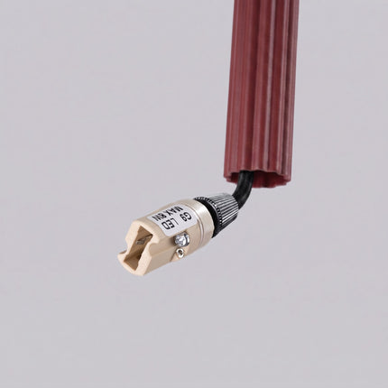 Suspension Cannelée 2 Lumières acier bordeaux, détail du socle de fixation